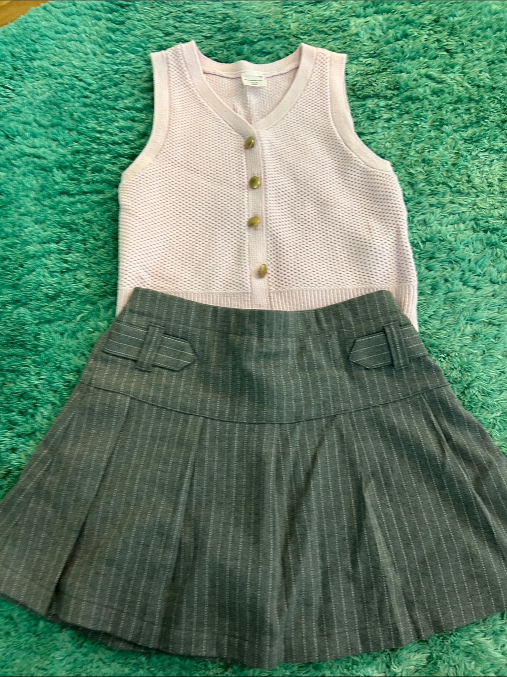 abercrombie kids Pinstripe Pleated Skort and Sweater set. Size 11/12